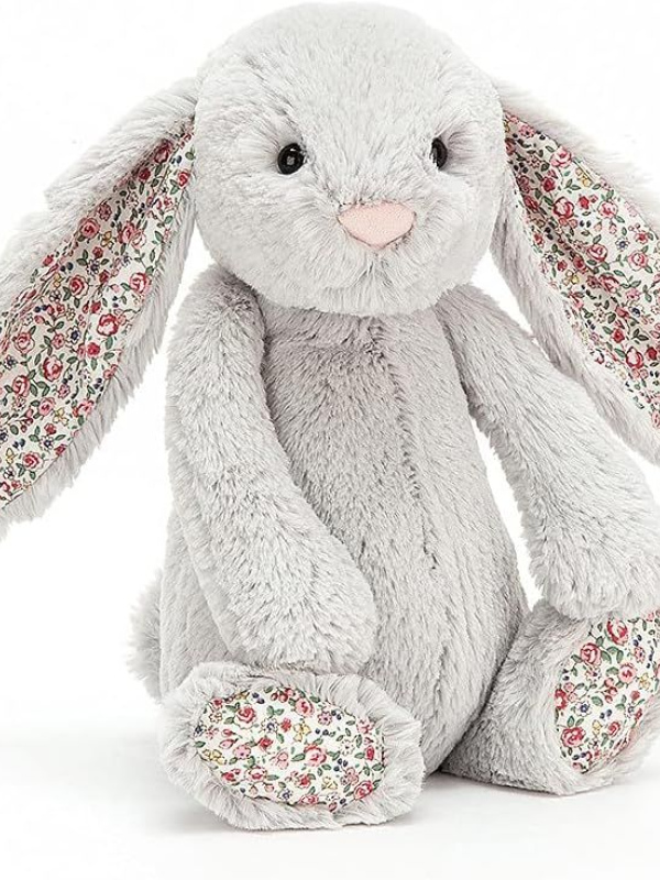 Jellycat Blossom Silver Bunny Stuffed Animal, Medium