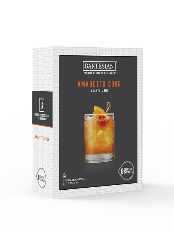 Bartesian Amaretto Sour Cocktail Mixer Capsules, Pack of 8 Cocktail Capsules, for Bartesian Premium Cocktail Maker (55414)